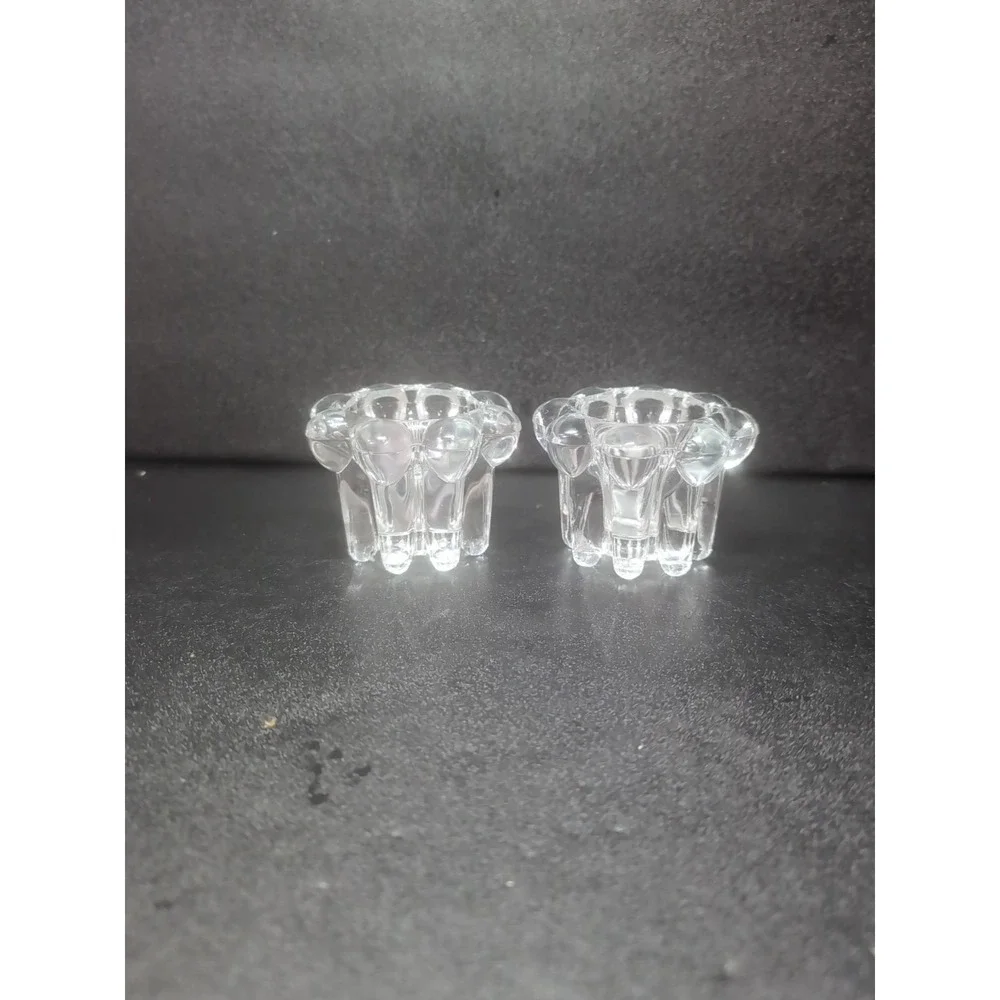 Reims Bubble Glass Candle Votive Set, Clear Glass Holders, Candlelight, Set of 2